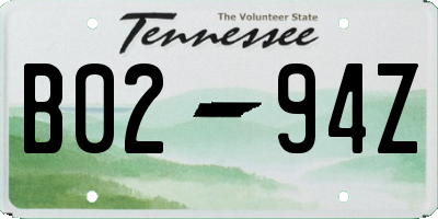TN license plate B0294Z
