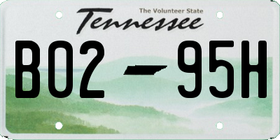 TN license plate B0295H
