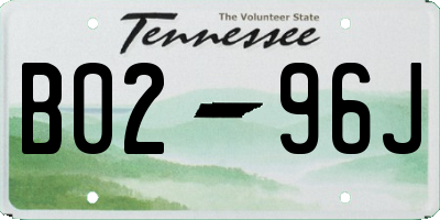 TN license plate B0296J