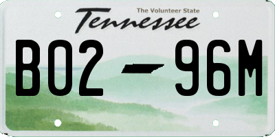 TN license plate B0296M