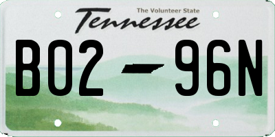 TN license plate B0296N