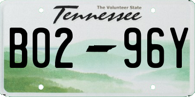 TN license plate B0296Y