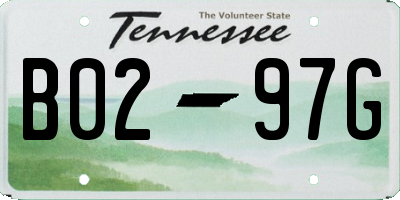TN license plate B0297G