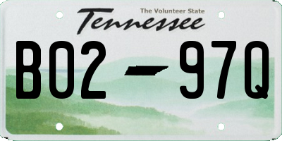 TN license plate B0297Q