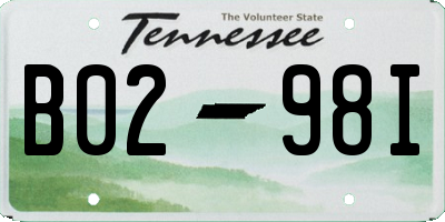 TN license plate B0298I