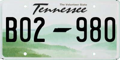 TN license plate B0298O