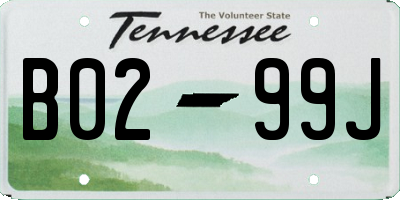 TN license plate B0299J
