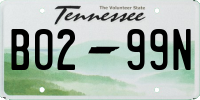 TN license plate B0299N