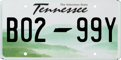 TN license plate B0299Y