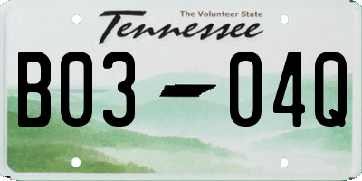 TN license plate B0304Q