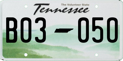 TN license plate B0305O
