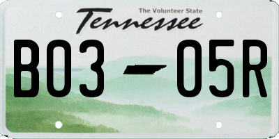 TN license plate B0305R
