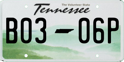 TN license plate B0306P