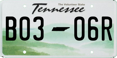 TN license plate B0306R