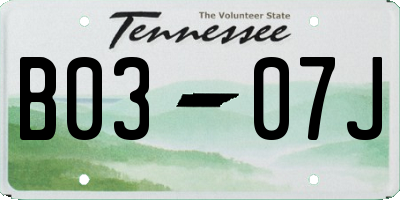 TN license plate B0307J
