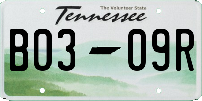 TN license plate B0309R