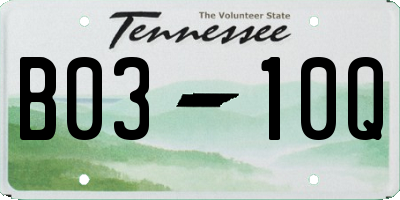 TN license plate B0310Q