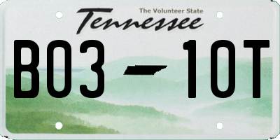 TN license plate B0310T