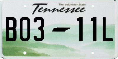 TN license plate B0311L