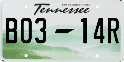 TN license plate B0314R