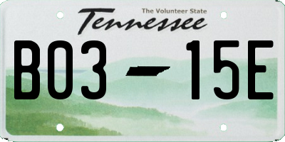 TN license plate B0315E