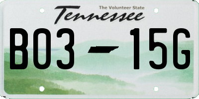 TN license plate B0315G