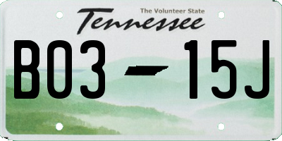 TN license plate B0315J