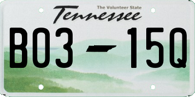 TN license plate B0315Q