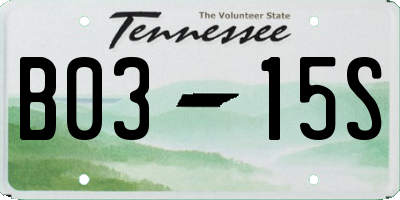TN license plate B0315S