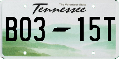 TN license plate B0315T