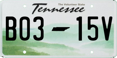TN license plate B0315V