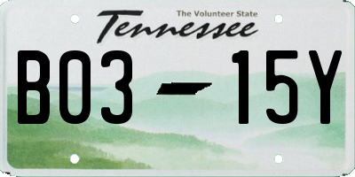 TN license plate B0315Y