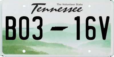 TN license plate B0316V