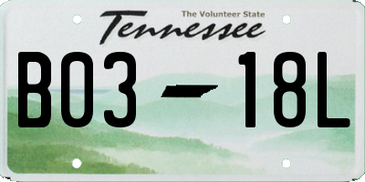 TN license plate B0318L