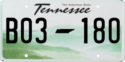 TN license plate B0318O
