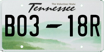 TN license plate B0318R