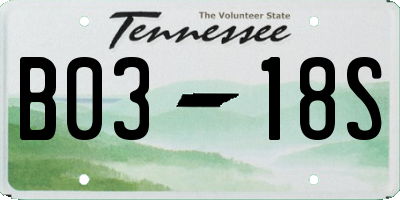 TN license plate B0318S