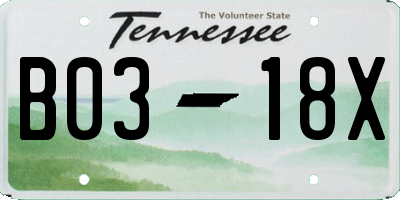 TN license plate B0318X