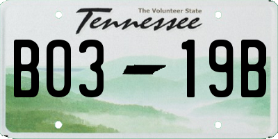 TN license plate B0319B