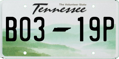 TN license plate B0319P