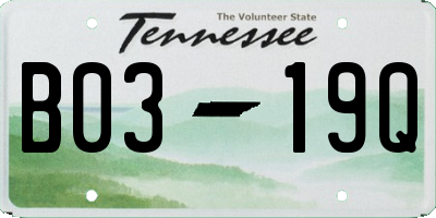 TN license plate B0319Q