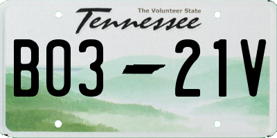 TN license plate B0321V