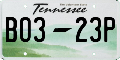 TN license plate B0323P