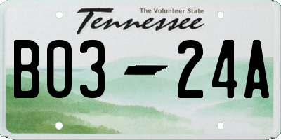 TN license plate B0324A