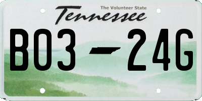TN license plate B0324G