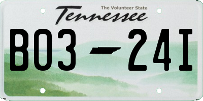TN license plate B0324I