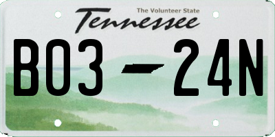 TN license plate B0324N