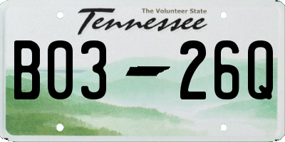 TN license plate B0326Q