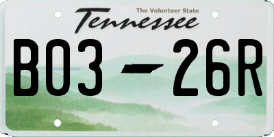 TN license plate B0326R