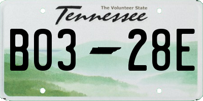 TN license plate B0328E